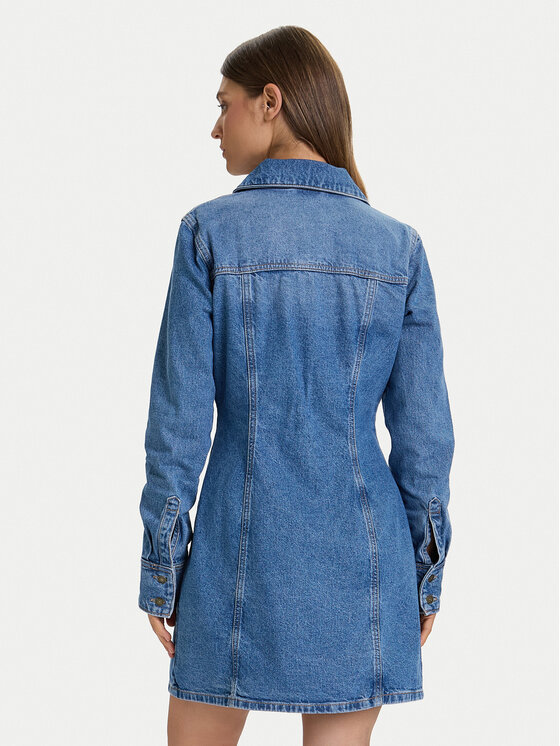 Guess Jeans Guess Jeans Džinsinė suknelė W5BK48 D5M48 Mėlyna Slim Fit