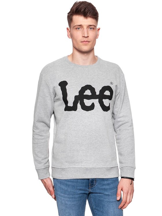 Lee Lee Felpa LOGO SWS Grigio Regular Fit