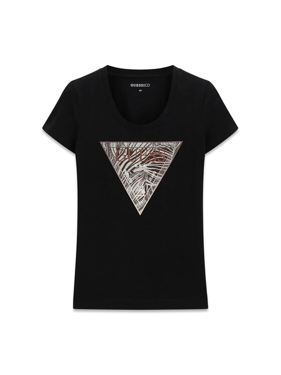 Guess Guess Marškinėliai W6GI19 K3042 Juoda Regular Fit