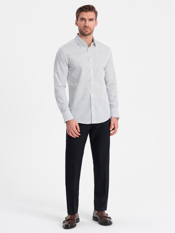 Ombre Ombre Košile OM-SHCS-0140 Bílá Slim Fit