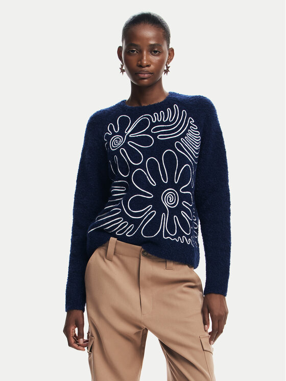 Desigual Desigual Sweater Cambridge 24WWJF68 Sötétkék Regular Fit