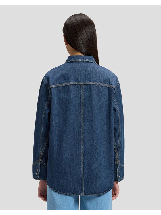 Lee Lee Koszula OVERSIZED CHORE SHIRT Niebieski Relaxed Fit