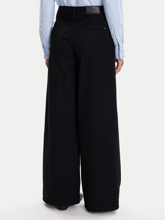 Tommy Hilfiger Tommy Hilfiger Traperice 70's WW0WW48254 Crna Wide Leg