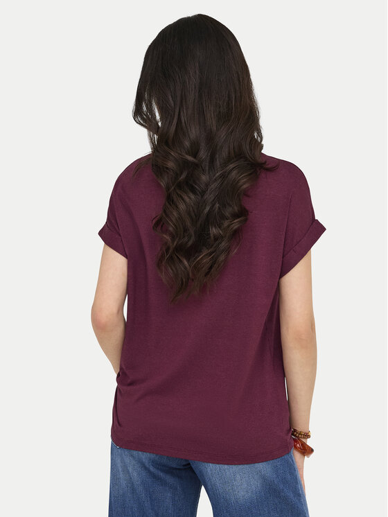 ONLY ONLY T-Shirt Moster 15106662 Bordowy Regular Fit