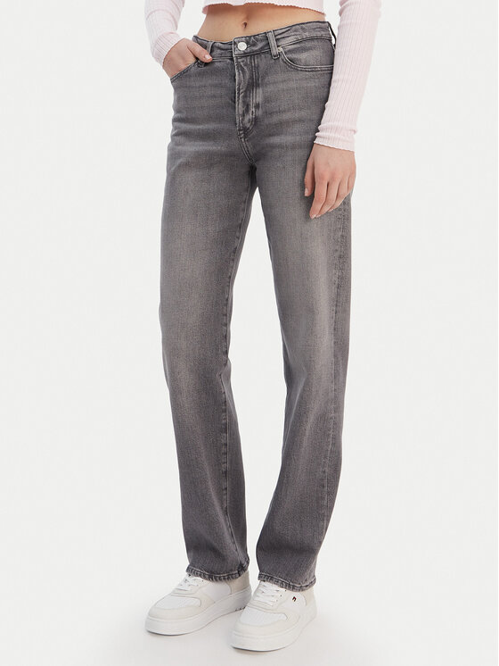 Tommy Jeans Blugi Kira DW0DW22424 Gri Straight Fit