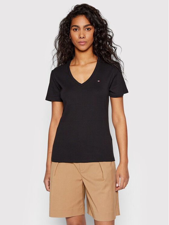 Tommy Hilfiger T-shirt WW0WW30511 Noir Slim Fit | Modivo.fr