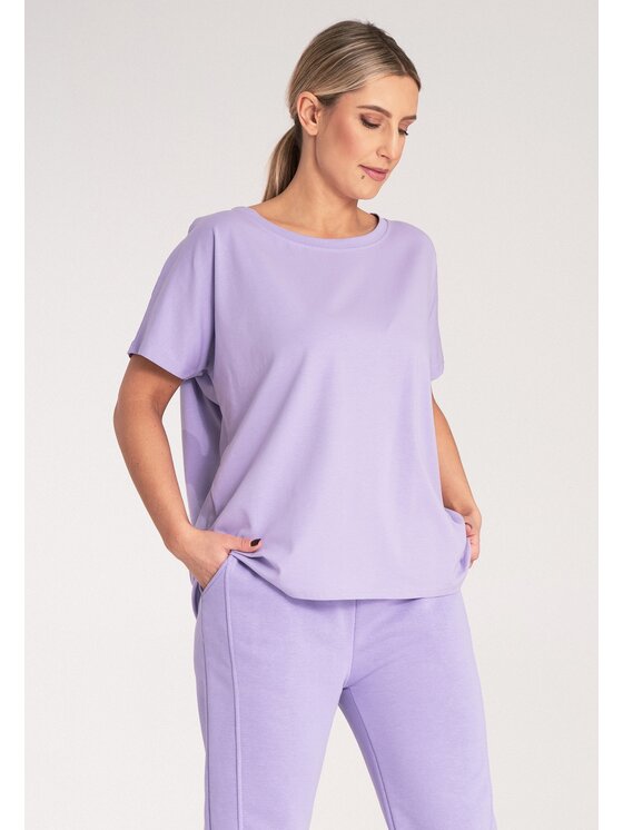 FIGL FIGL Tričko M1164 Fialová Regular Fit