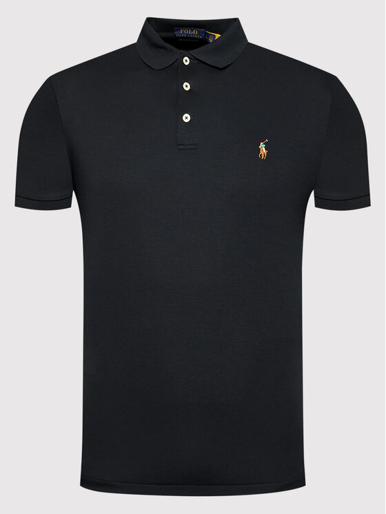 Polo Ralph Lauren Polo Ralph Lauren Тениска с яка и копчета Ssl 710713130001 Черен Slim Fit