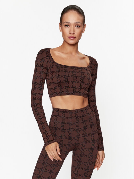 Guess Guess Блузка V3BP05 ZZ04N Коричневий Slim Fit