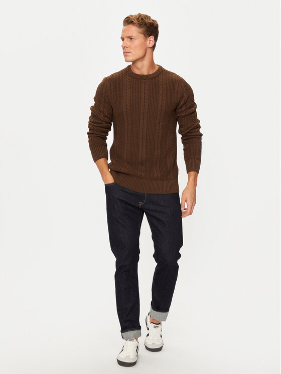 Jack & Jones Jack & Jones Sweter 12261436 Brązowy Regular Fit