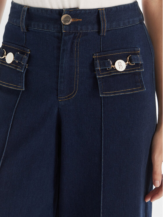 Fracomina Fracomina Jeans hlače FS25WV3004W78201 Mornarsko modra Wide Leg