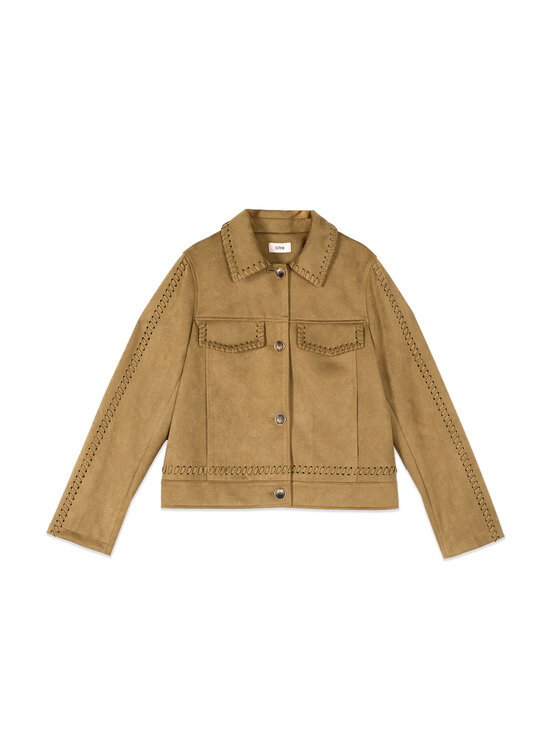 Oltre Oltre Giacca in similpelle R303R002452N005 Crema Regular Fit