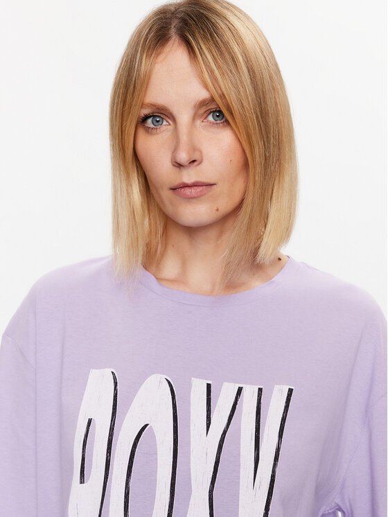 Roxy Roxy T-shirt ERJZT05461 Ljubičasta Regular Fit