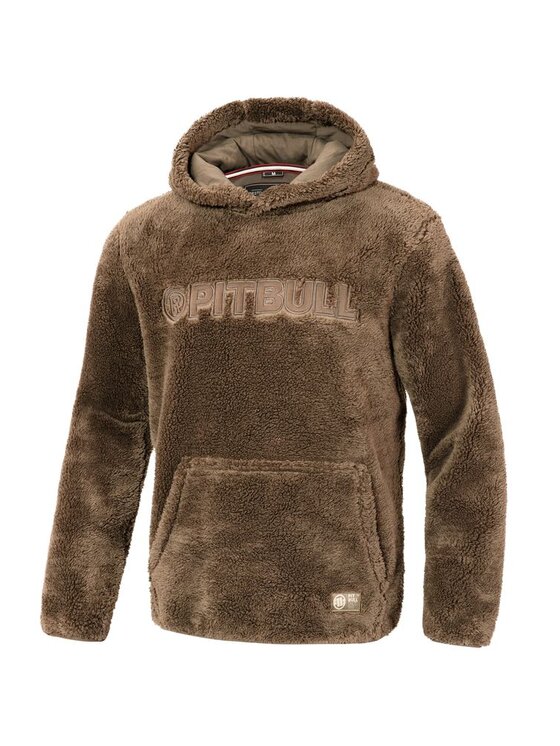 PITBULL PITBULL Bluza Bluza męska z kapturem Aragon XXL Brązowy Regular Fit