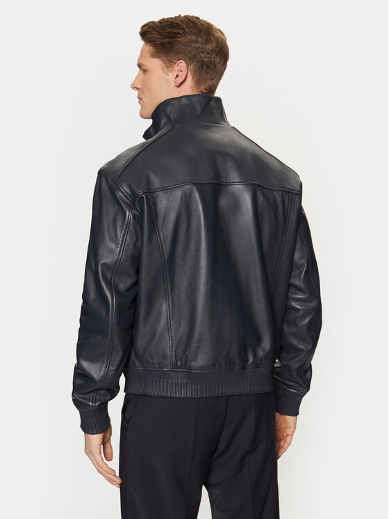 BOSS BOSS Шкіряна куртка 50531148 Cиній Regular Fit