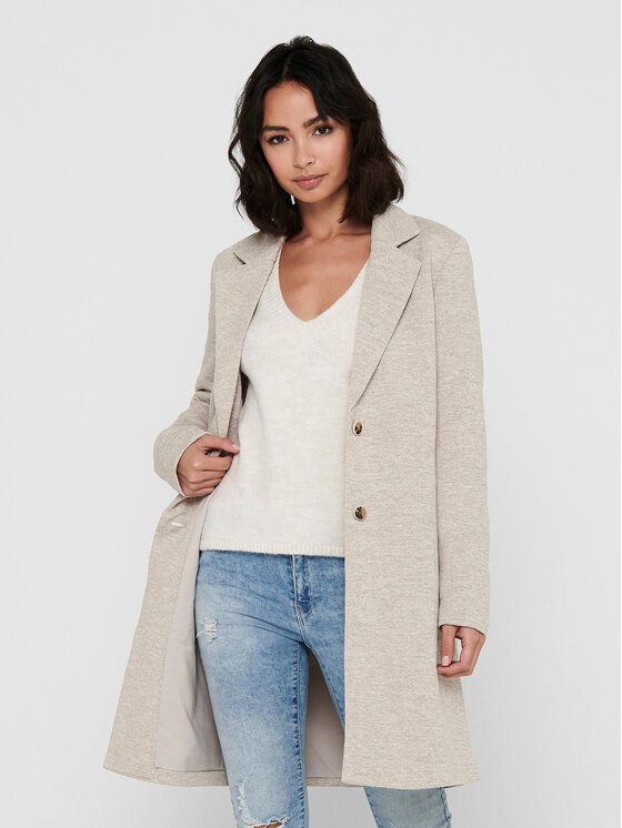 ONLY ONLY Kevad-sügis mantel Carrie 15173066 Beež Regular Fit