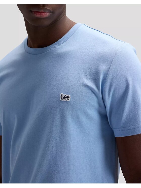 Lee Lee T-Shirt SS PATCH LOGO TEE Niebieski Regular Fit