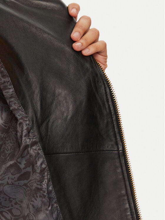 Just Cavalli Just Cavalli Geacă de piele 77PAVP08 Negru Loose Fit