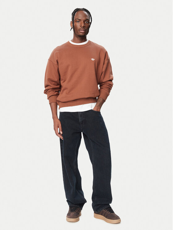 adidas adidas Mikina Trefoil Essentials LL1047 Tmavě hnědá Regular Fit