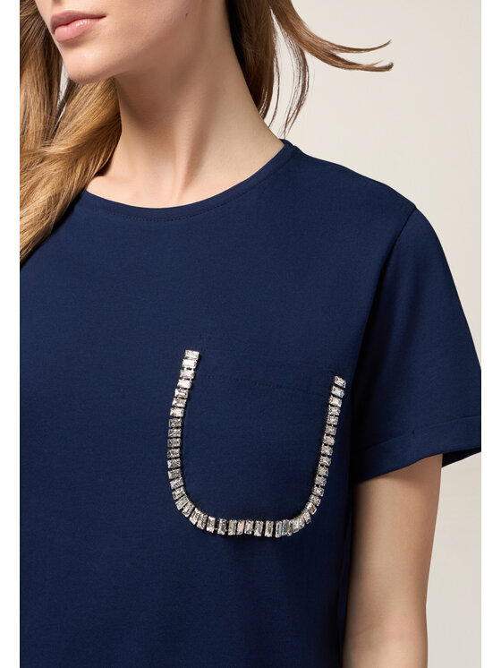 Oltre Oltre T-shirt G420J004222N034 Blu Regular Fit