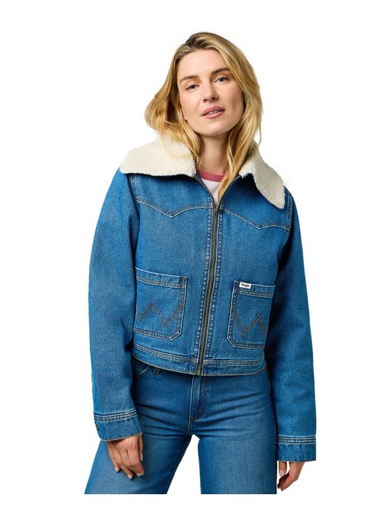 Wrangler Wrangler Kurtka jeansowa 112370833 Niebieski Comfortable Fit