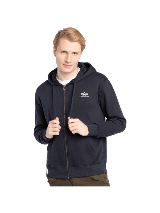Alpha Industries Alpha Industries Bluza Basic Zip Hoody SL Czarny Classic Fit