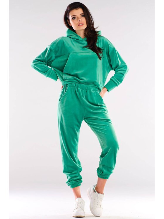 Awama Awama Bluza A412 Zielony Basic Fit