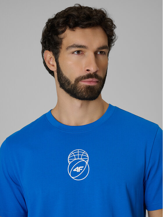 4F 4F T-Shirt ESSENTIAL 2 Niebieski Regular Fit