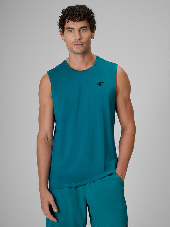 4F 4F Koszulka techniczna BASIC+ Turkusowy Regular Fit