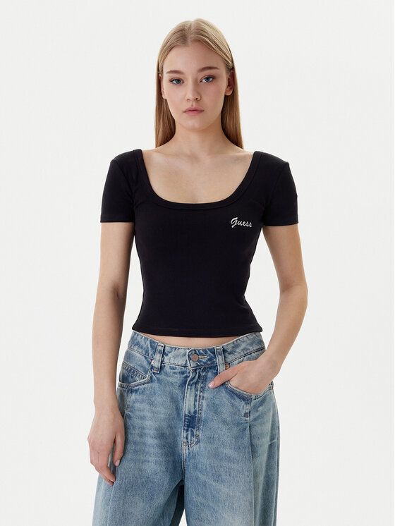 Guess Guess T-Shirt V6RP05 K8RT2 Černá Regular Fit