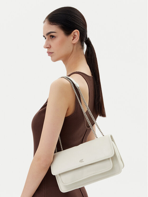 Calvin Klein Jeans Calvin Klein Jeans Torebka Chain Ew Flap Conv Chain Bag LV04K3084G Écru