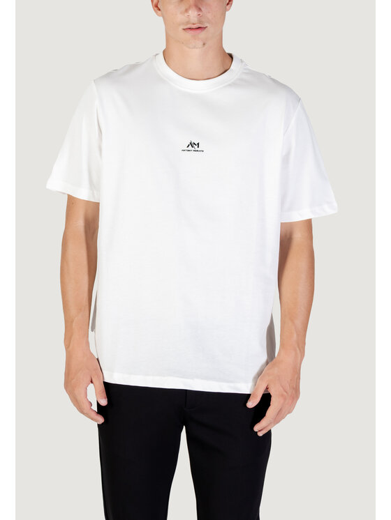 Antony Morato Antony Morato T-shirt RELAXED WITH RUBBER FLOCK LOGO PRINT Bianco Relaxed Fit