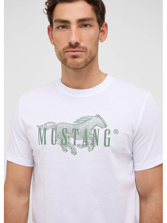 Mustang Mustang T-Shirt Style Austin Biały Regular Fit