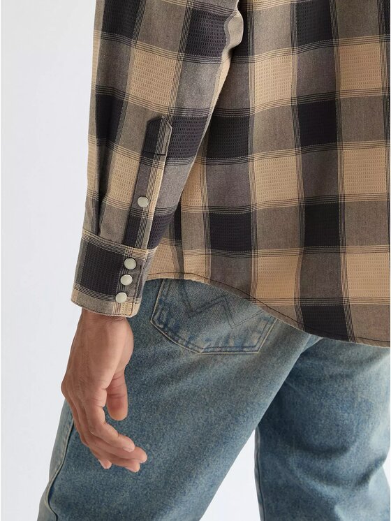 Wrangler Wrangler Koszula WESTERN SHIRT Brązowy Relaxed Fit