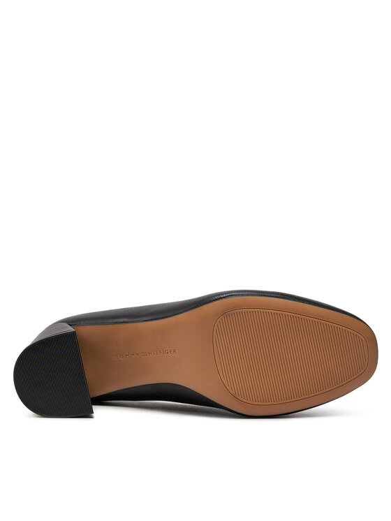 Tommy Hilfiger Tommy Hilfiger Czółenka Th Leather Mid Heel Block Pump FW0FW07716 Czarny