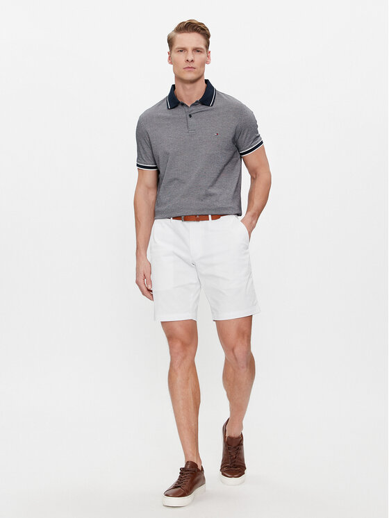 Tommy Hilfiger Tommy Hilfiger Polo Monotype Oxford Collar Reg Polo MW0MW34778 Szary Regular Fit