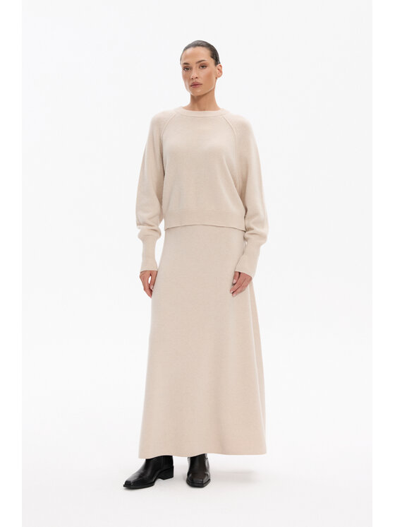 Deni Cler Milano Deni Cler Milano Spódnica maxi T-DC-750D-F5-85-12-1 Beżowy Regular Fit