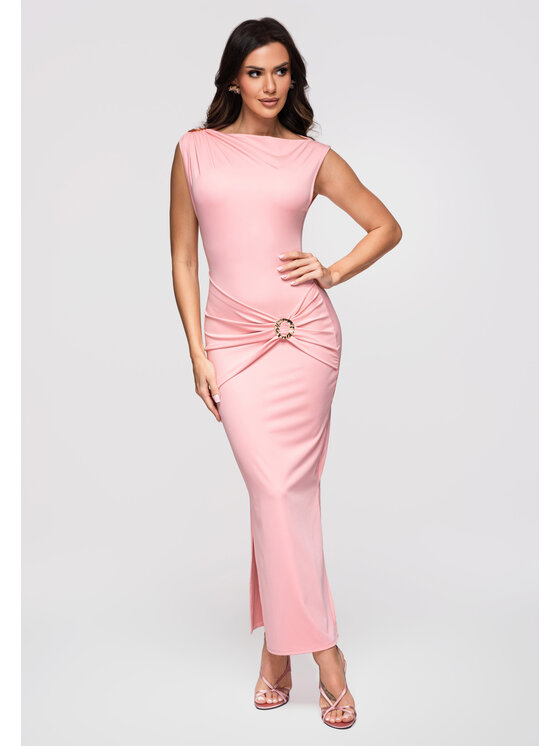 Ombre Ombre Sukienka wieczorowa LA-OM-DLR371 Różowy Slim Fit