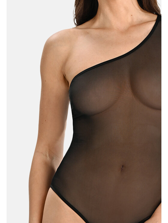 Teyli Teyli Body na jedno ramie Carly Czarny