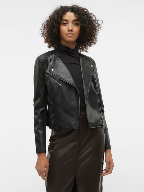 Vero Moda Vero Moda Bunda z imitace kůže Riley 10302441 Černá Slim Fit