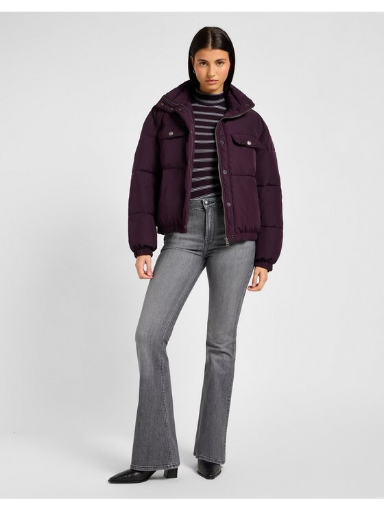Lee Lee Kurtka puchowa RIDER PUFFER JACKET Fioletowy Regular Fit