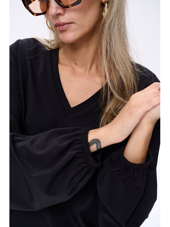 blue shadow blue shadow Bluzka Liczi Czarny Regular Fit