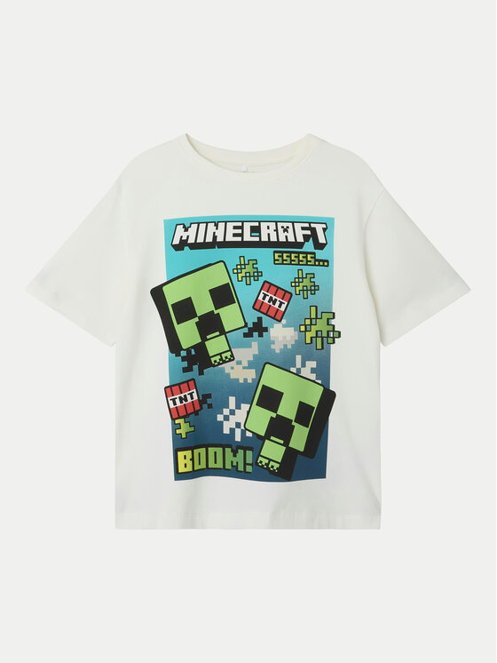 NAME IT NAME IT Majica Minecraft 13240871 Bela Standard Fit