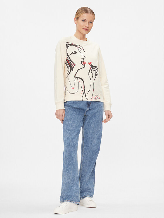 Desigual Desigual Sweatshirt 23WWSK05 Écru Regular Fit