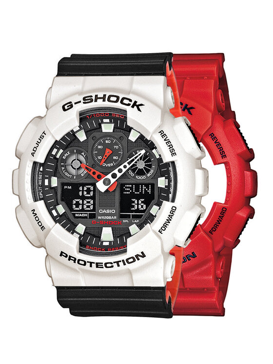 Casio Casio Zegarek SET GA-100B-4AER + BEZEL 10395292 + PASEK 10577142 Czarny