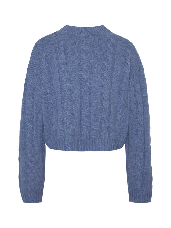 Style Republic Style Republic Sweter Kaszmirowo-wełniana mieszanka z półgolfem Niebieski Oversize