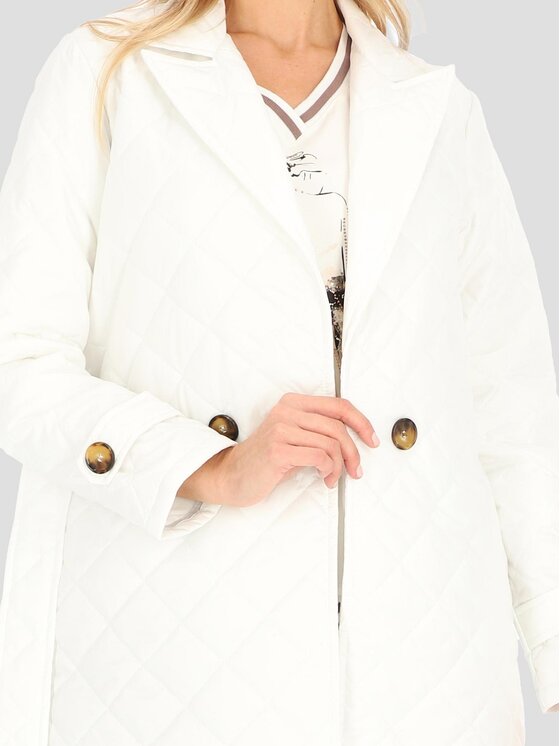 Perso Perso Płaszcz przejściowy BLE 241055 F Écru Regular Fit
