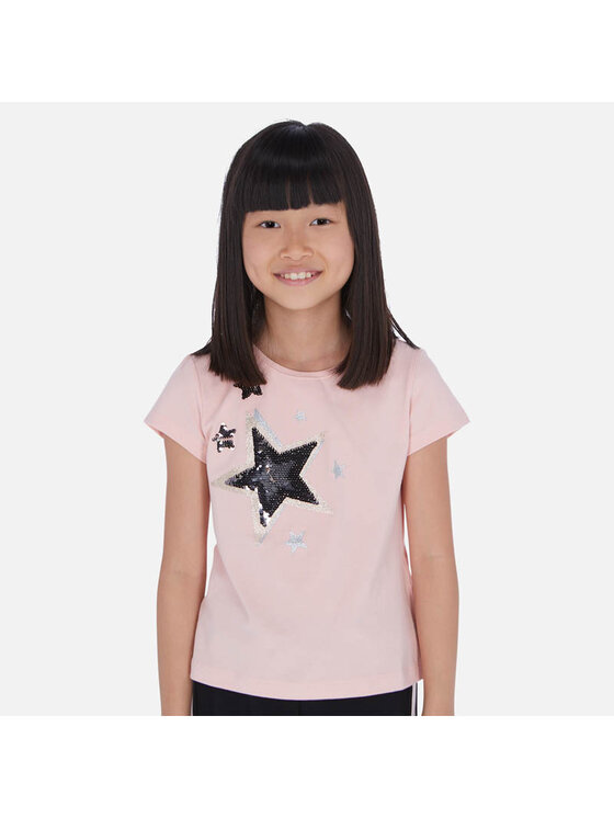 Mayoral T-Shirt 6022 Różowy Regular Fit