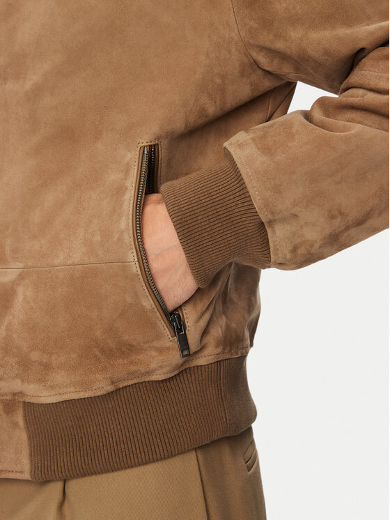HUGO HUGO Odinė striukė 50567441 Smėlio Regular Fit