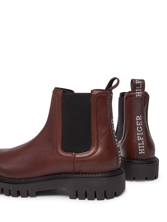 Tommy Hilfiger Tommy Hilfiger Боти тип челси Casual Hilfiger Chunky Lth Chels FM0FM05197 Кафяв
